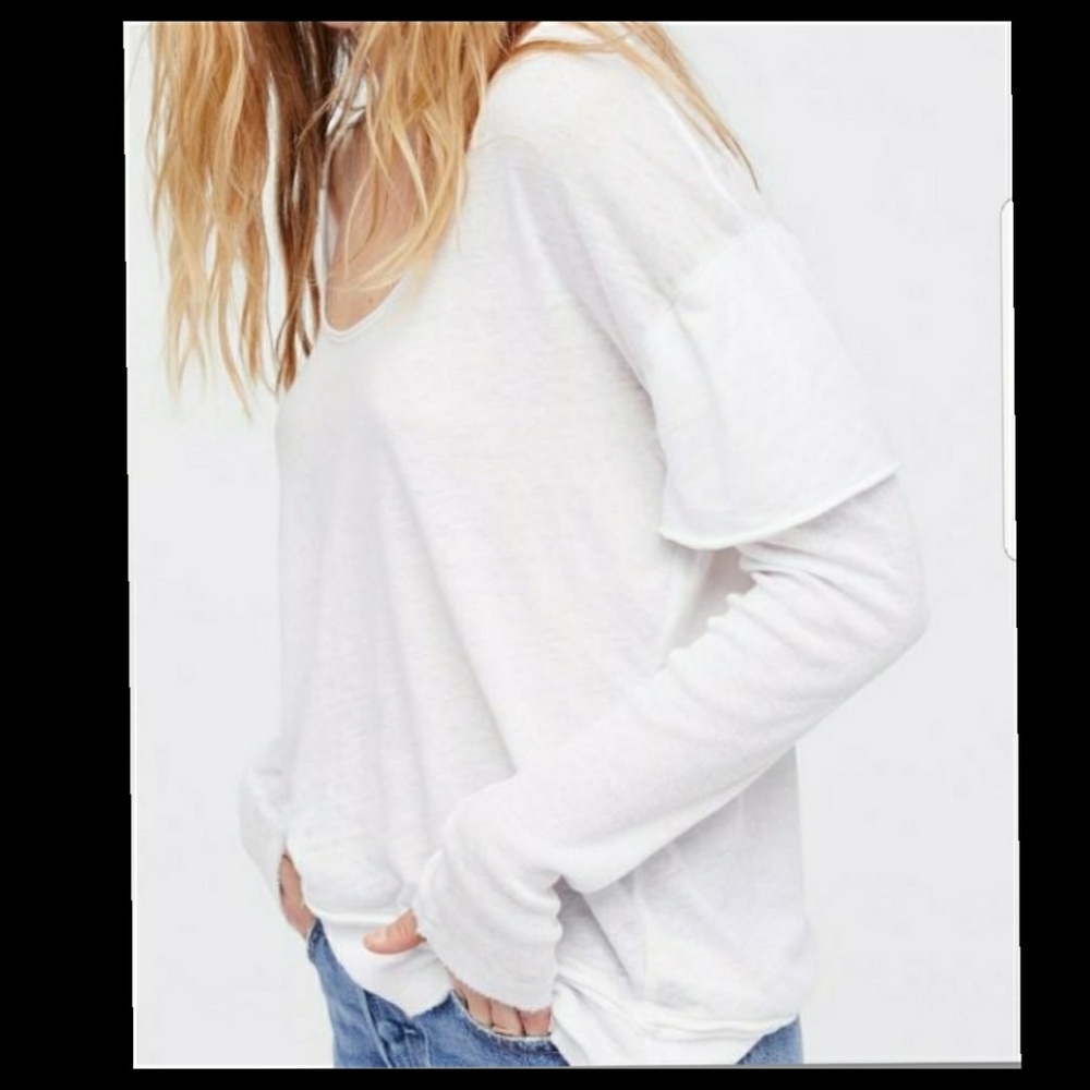 NWT FREE PEOPLE MAGIC TEE LONG SLEEVE TOP - Picture 4 of 5